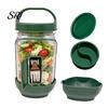 Leak-proof Salad Container Jar Side Open Leakproof Meal Prep Box Layered with Dressing Compartment Reusable Food-Safe Bowl for Travel Office