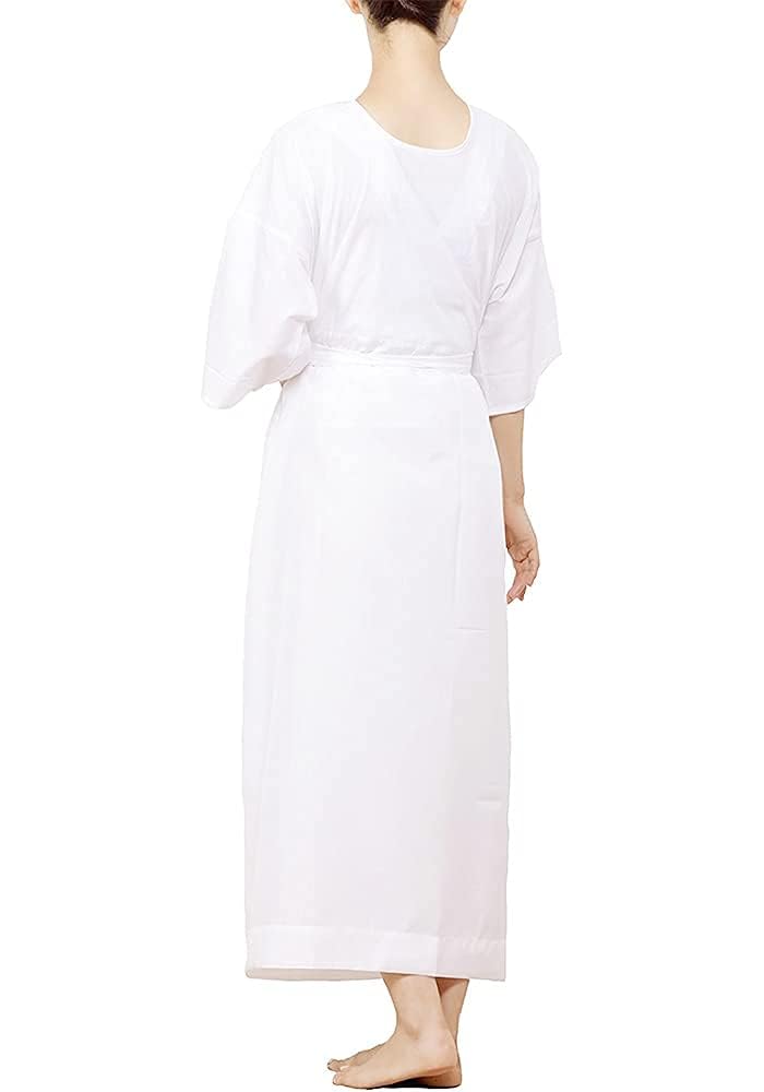 KYOETSU Women's Washable Kimono Undershirt/Slip, White, Year-Round, Size 01 (Free Size)