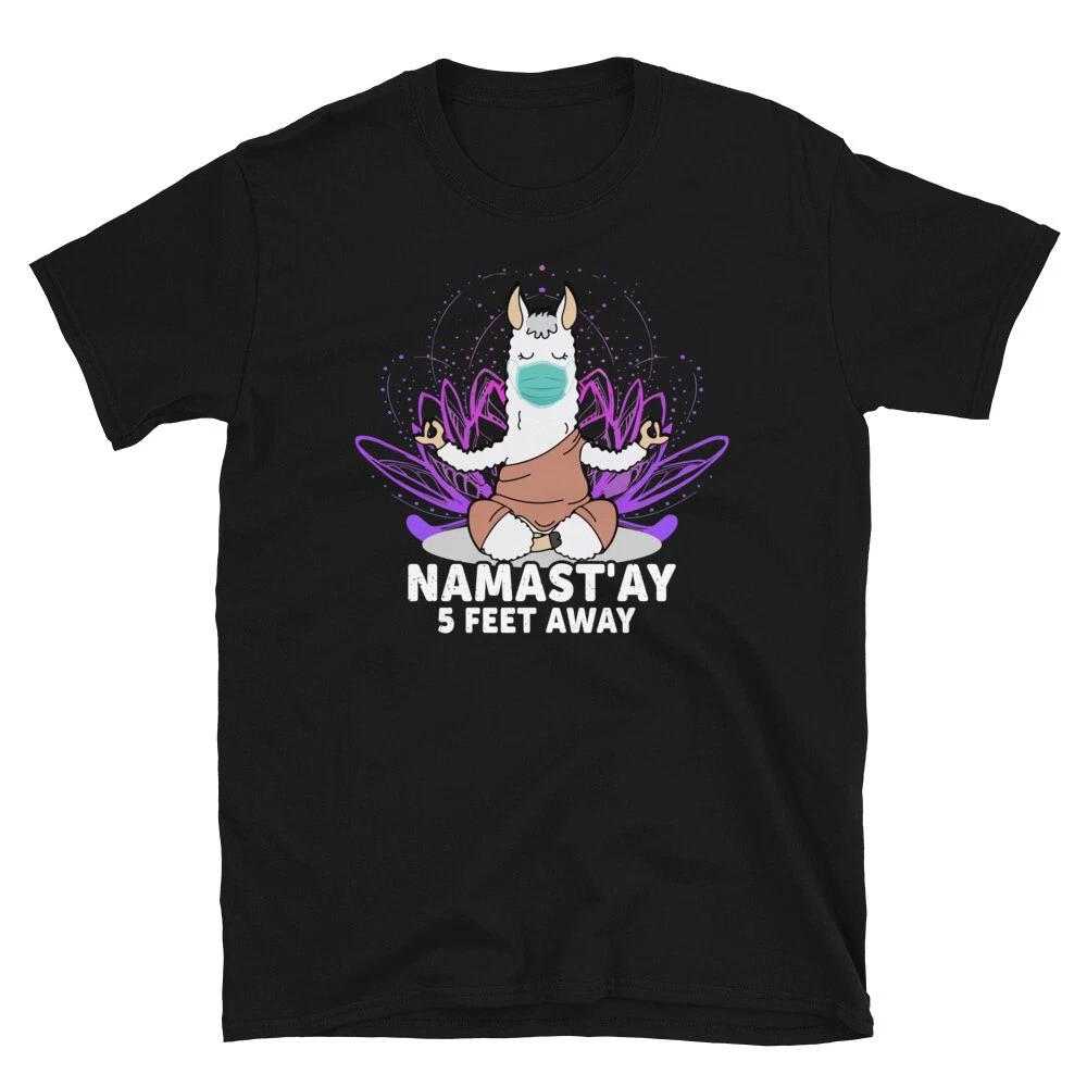 Llama 5 Feet Away Funny YOGA Peace Summer Namaste T-Shirt S