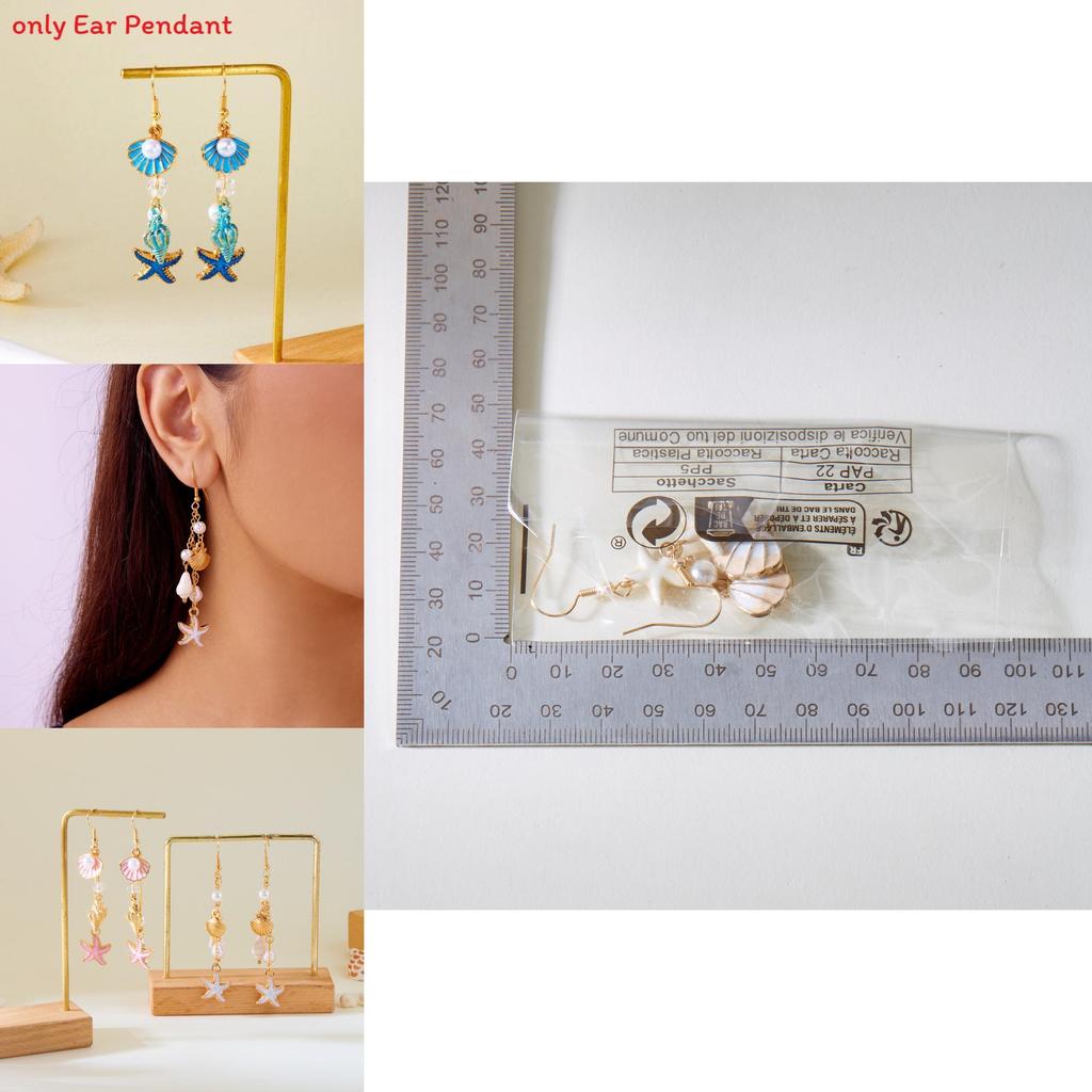 Natural Shell Alloy Earrings With Electroplating For Trendy Beach Party Accessories