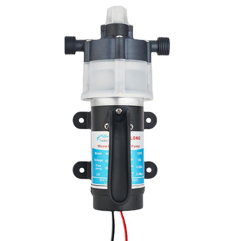 XTL Mini Diaphragm Pump: Low-Noise, Self-Priming RV Water Booster Pump, 120W DC Electric.