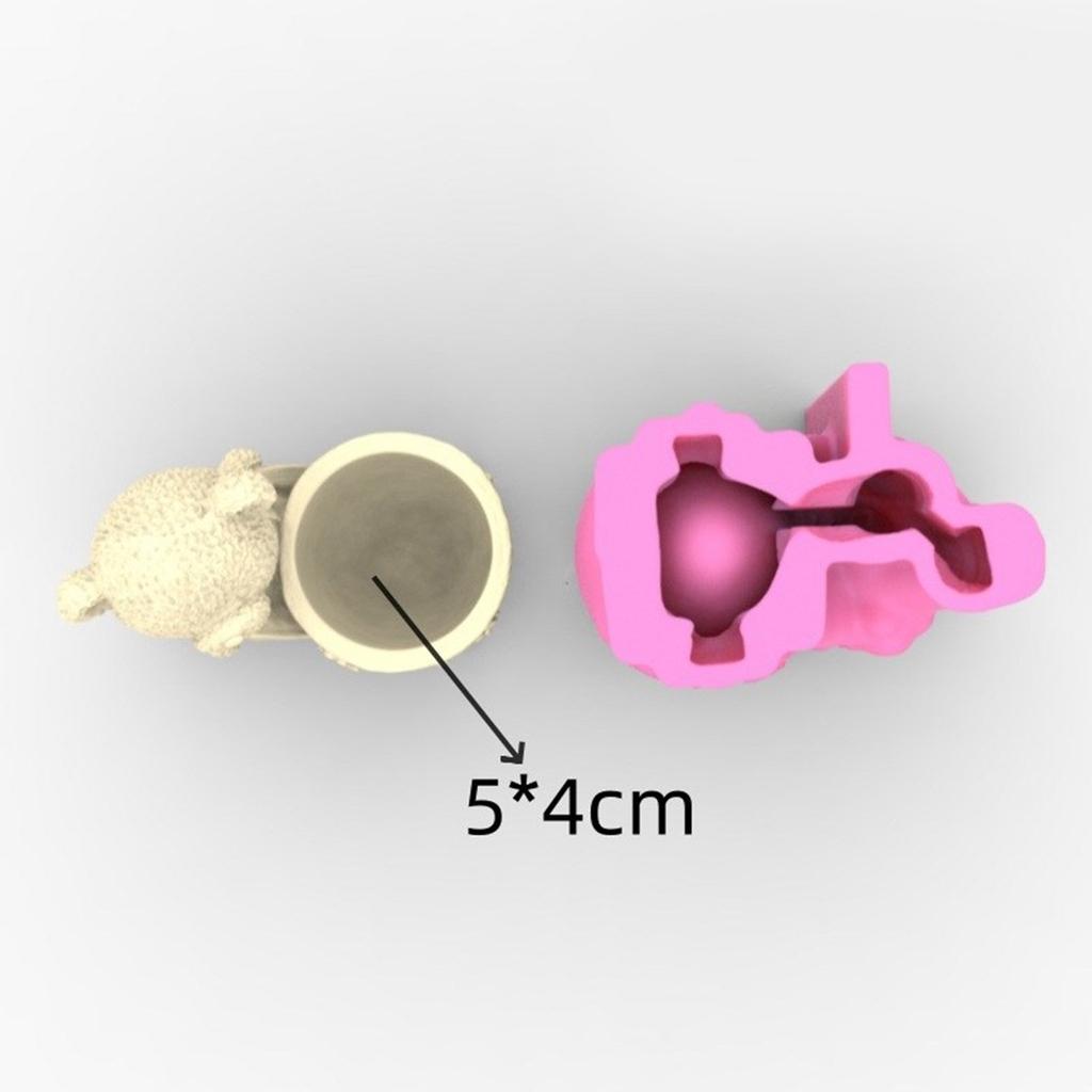 Pulling Bear Flower Pots Mold Epoxy Resin Molds Pen Holder Candle Holder Cement Planter Silicone Mould Home Decorations