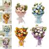 Crochet Flower Bouquet Mother Day Gift Decoration Woven Bouquet for Girl Friend Thanksgiving Festival Wedding Mother's Day