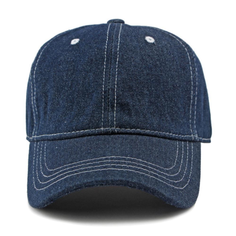 HT4391 Baseball Cap Men Women Cotton Denim Baseball Hat Classic Solid 6 Panels Snapback Cap for Men Women Adjustable Hip Hop Cap