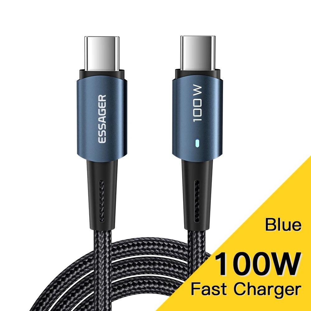Essager USB C Cable 100W PD QC 4.0 3.0 USB Type C Cable Fast Charging Cable Type C For MacBook Pro Samsung Xiaomi Charge Cable