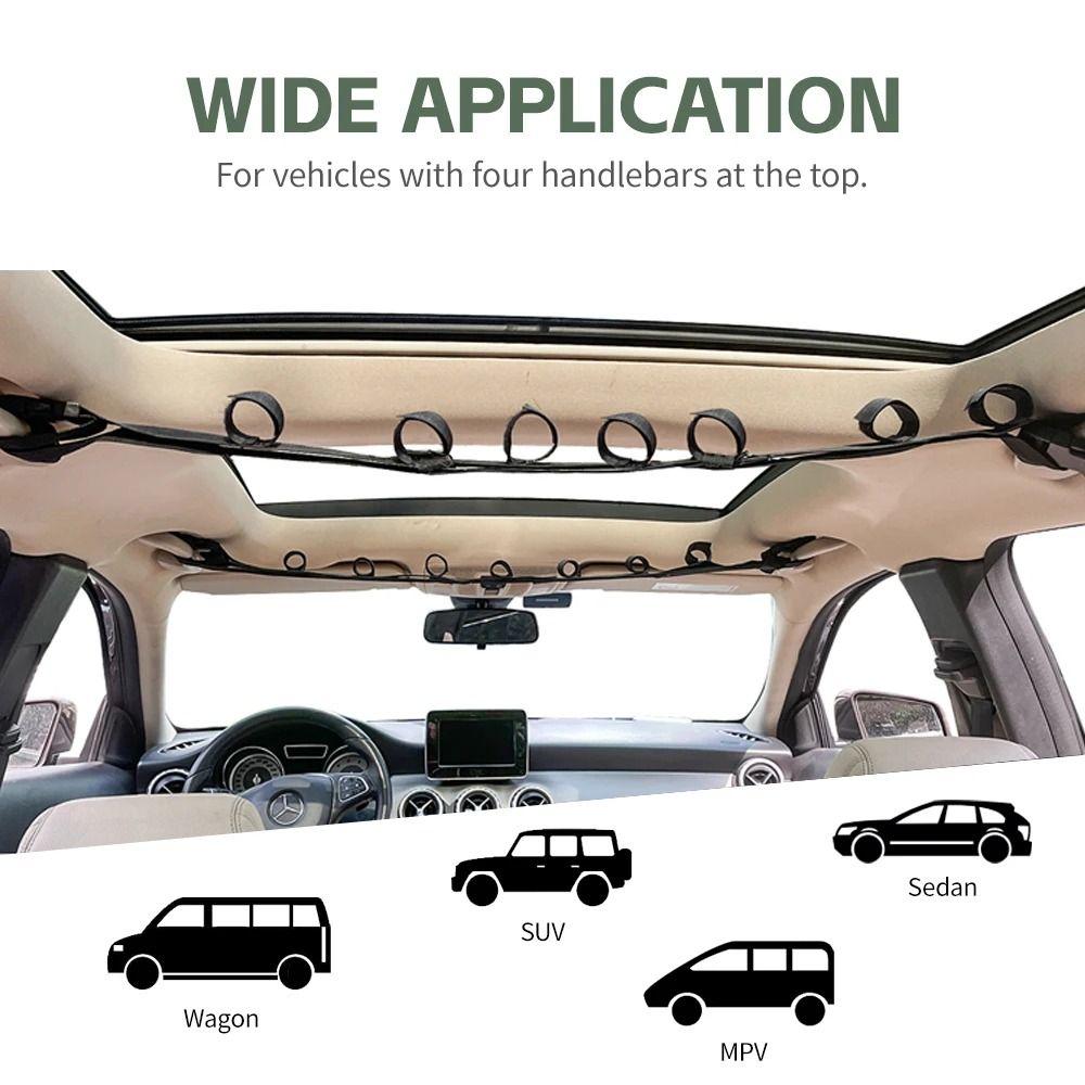 2Pcs 7 Rod Capacity Car Fishing Rod Holder Adjustable Vehicle Fishing Rod Strap  Rear Seats