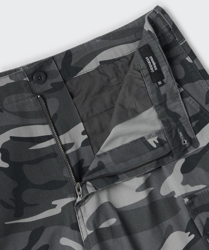 Musinsa Standard Camouflage Extra Wide Cargo Pants [Dark Grey/Camo]