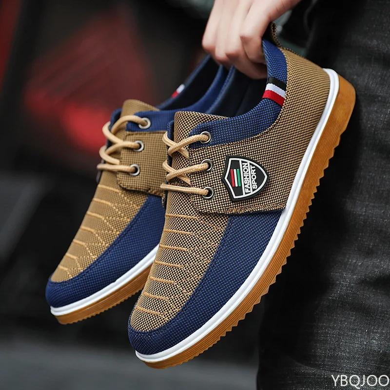 Men's Versatile Sneakers Men Canvas Breathable Shoes Casual Beef Tendon Bottom Vulcanized Shoes Fashion lace up Footwear Tenis