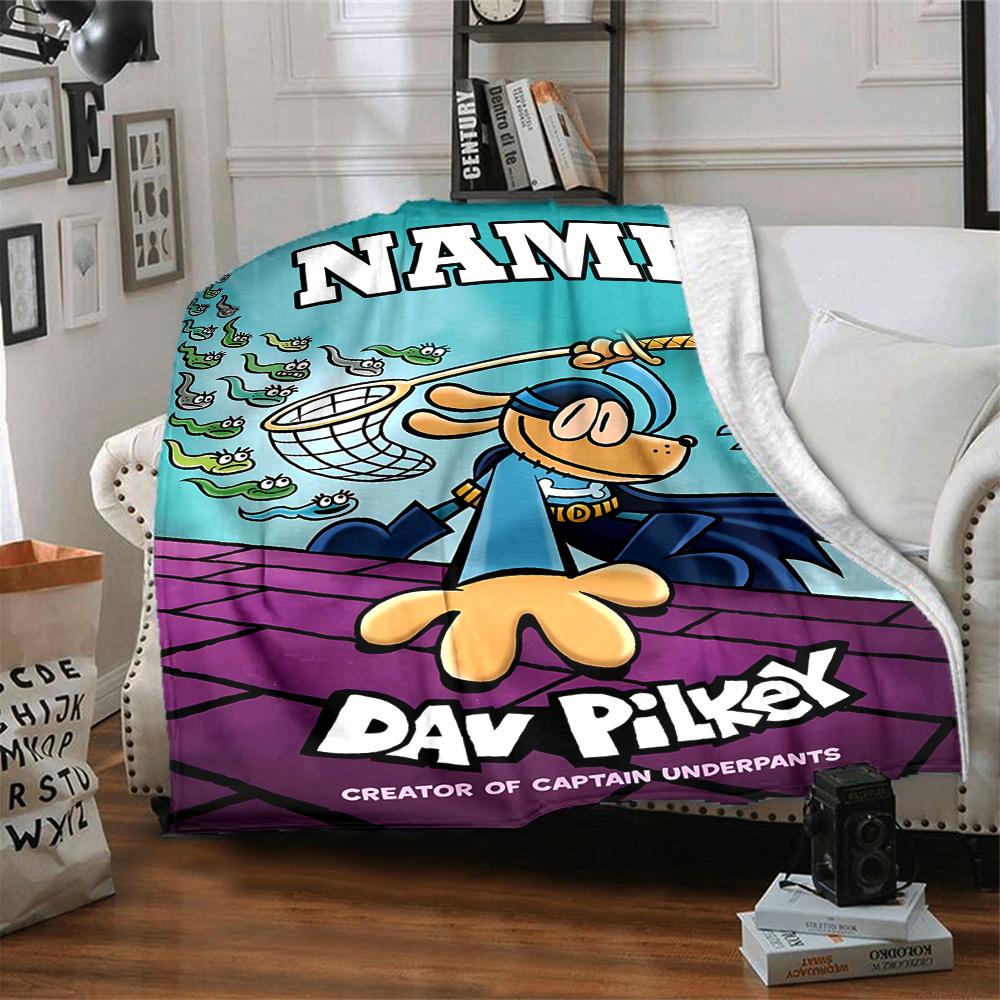 Customizable DogMan1 Throw Blanket – Personalized Name, All-Season Cozy Snug Blanket, Machine Washable, Personalized Blanket