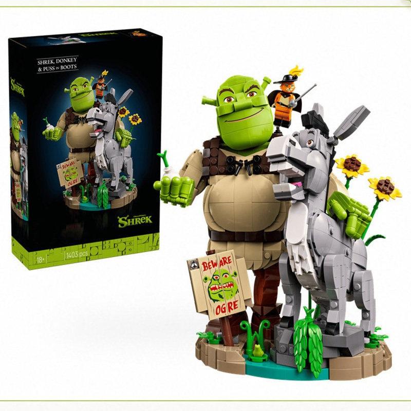 Compatible with LEGO Shrek the Swamp Puss in Boots 72423 building block toy