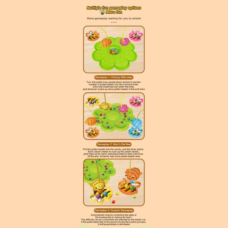 Educational Magnetic Bees Beads Fishing Toy For Children With Color Recognition And Compact Storage