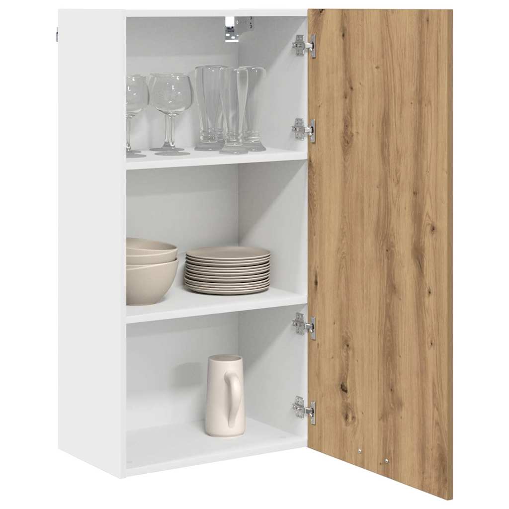 Hanging Cabinet with Door Artisan Oak and White 50 X 31 X 100 Cm