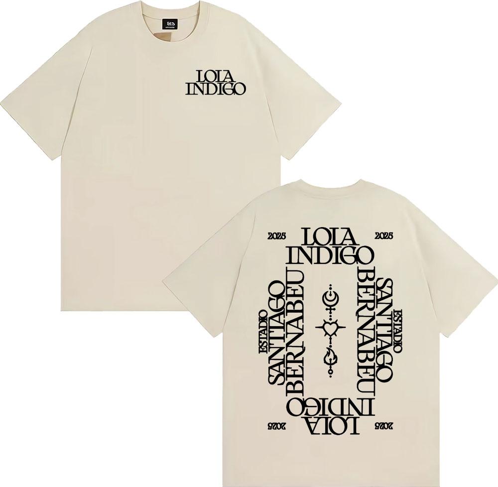 Singer Lola Indigo 2025 Tour Letters Print T Shirt Men Women's Clothing Fashion Aesthetic T-shirts Summer Casual Comfort T-shirt