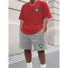 Youth Men's Fashionable Casual Sports Two-Piece Set Print Summer Short-Sleeved T-Shirt And Shorts Ensemble