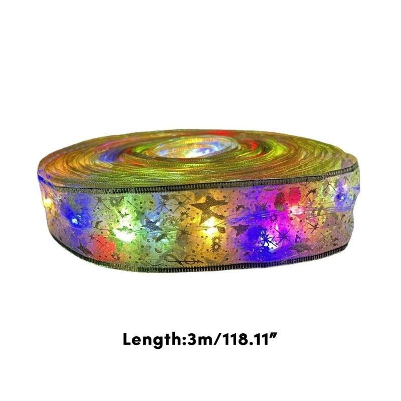 Create Atmosphere with Christmas Ribbon Lights for Party Decorations Indoor Outdoor Garden Decoration Supply