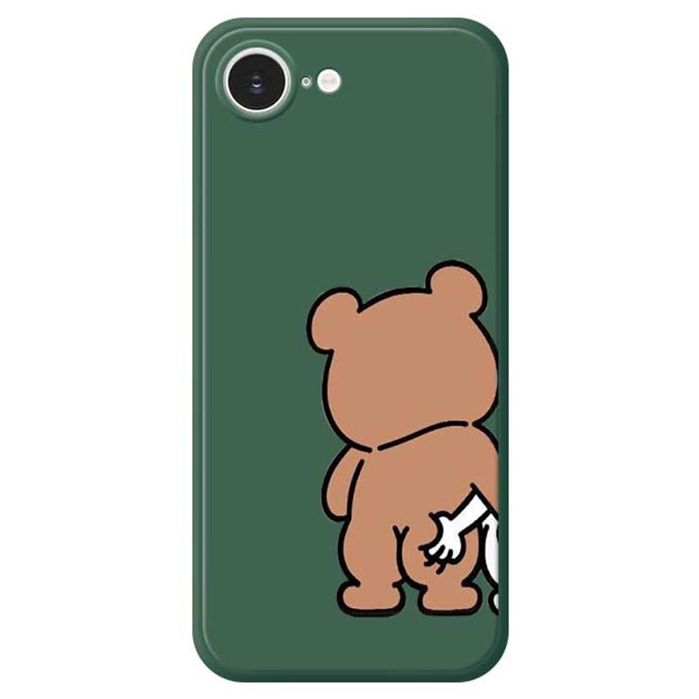 For iPhone 16e Case Pinch Bear Butt Pattern Printing Straight Edge TPU Phone Back Cover