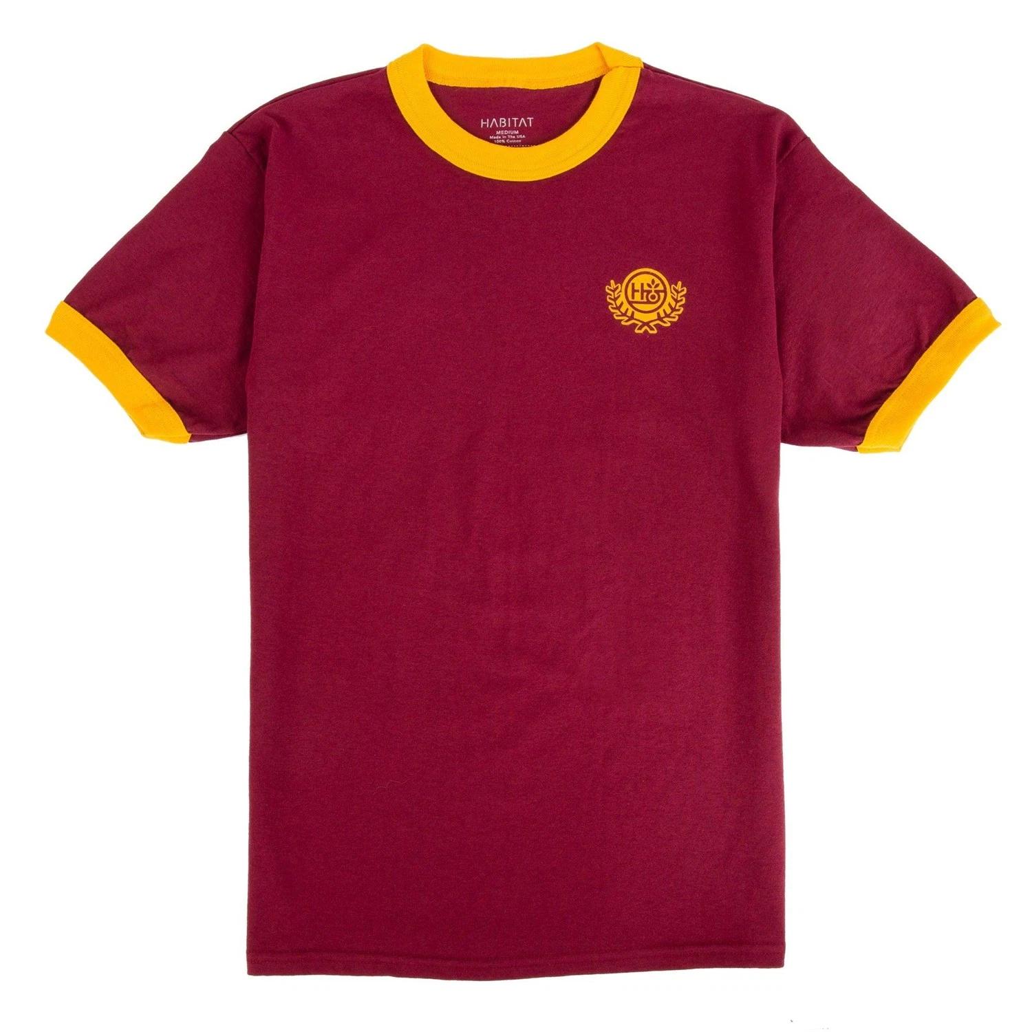 Habitat Skateboards Shirt Coat of Arms Maroon M