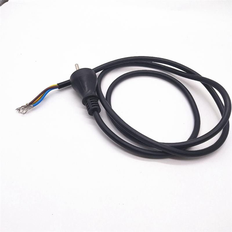 Three Core Copper Plug Power Cord AC Power Cord Power Cable Plug EU Plug (1 Pcs,Black)