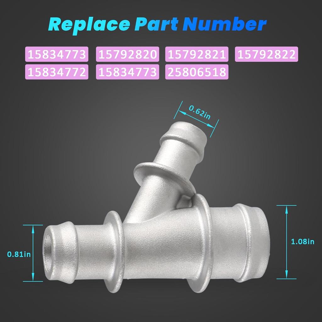 Upgraded Aluminum Radiator Coolant Hose Y Connector Coolant Hose Junction 47157 Compatible With Chevrolet 1999-2013 Silverado Suburban Tahoe Avalance