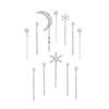 Alloy electroplating one-word clip European and American jewelry, moon headgear, snowflake stacked hairpin set for women