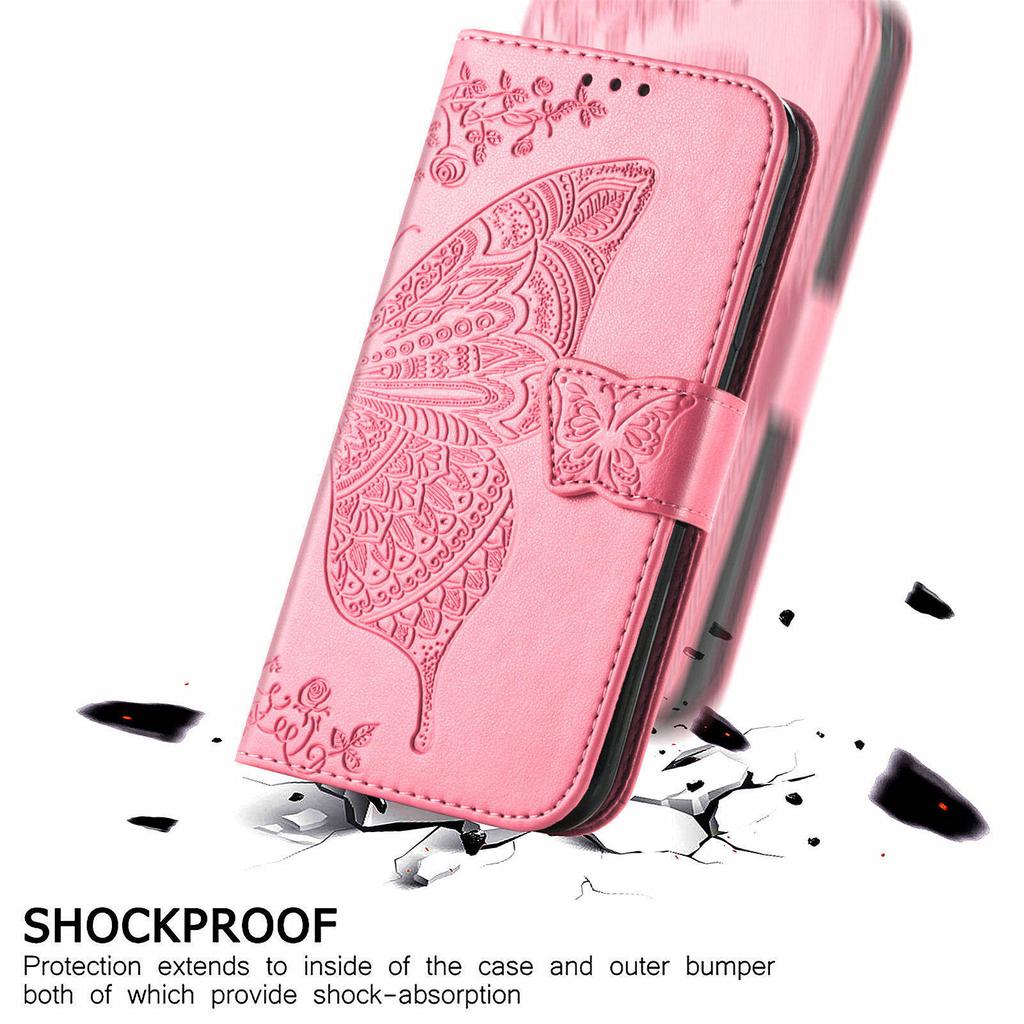 For Realme 12 5G Case Butterfly Imprinted PU Leather Magnetic Flip Stand Phone Cover