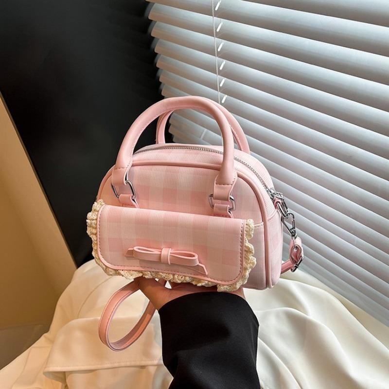 Premium Bag Women's Summer New Fashion Plaid Messenger Bag Premium Bowling Bag