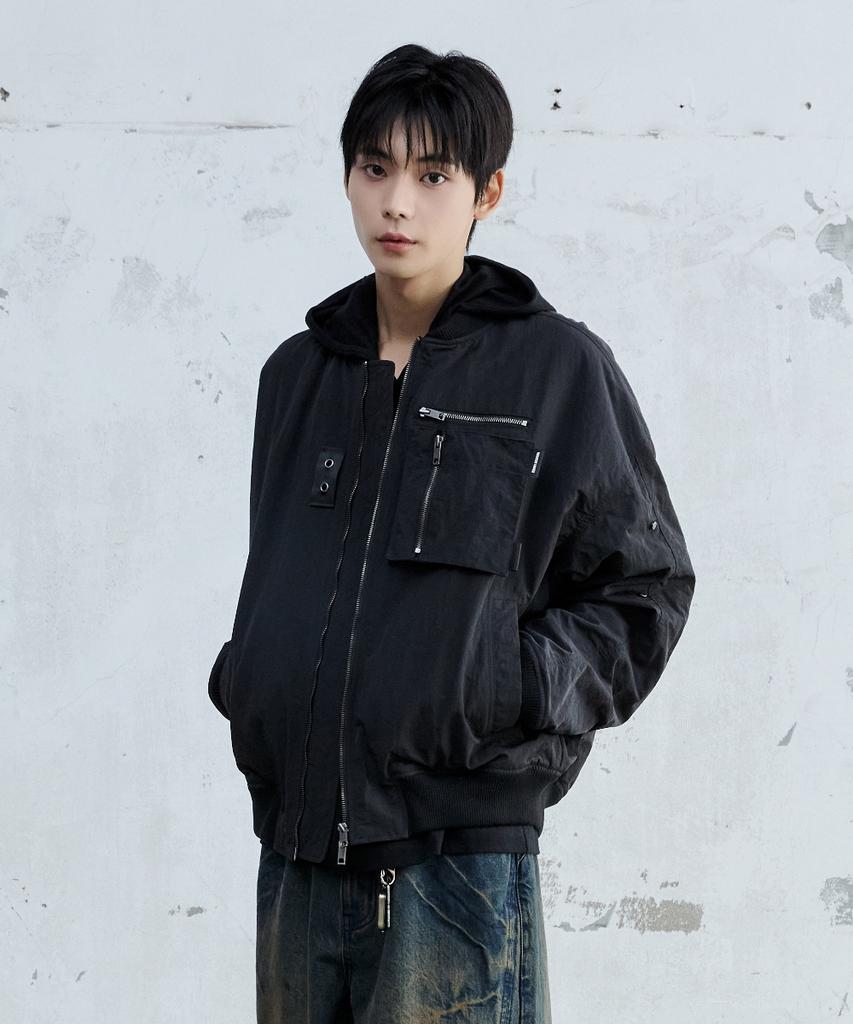 Maison Mined Detachable Pocket Ma-1 Black