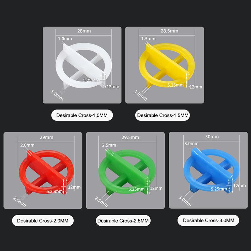 100 Pièces Système de Mise à Niveau Clips Entretoises Coins Pour Installation Carrelage Sol Mur Avec Plastique Tailles 1 À 3 Mm