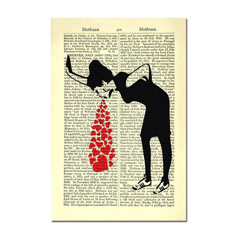 

Креативный рисунок, винтажный газетный словарь, плакат и принты, современный минималистичный стиль, настенная живопись на холсте, домашний декор комнаты 21X30 cm No Frame