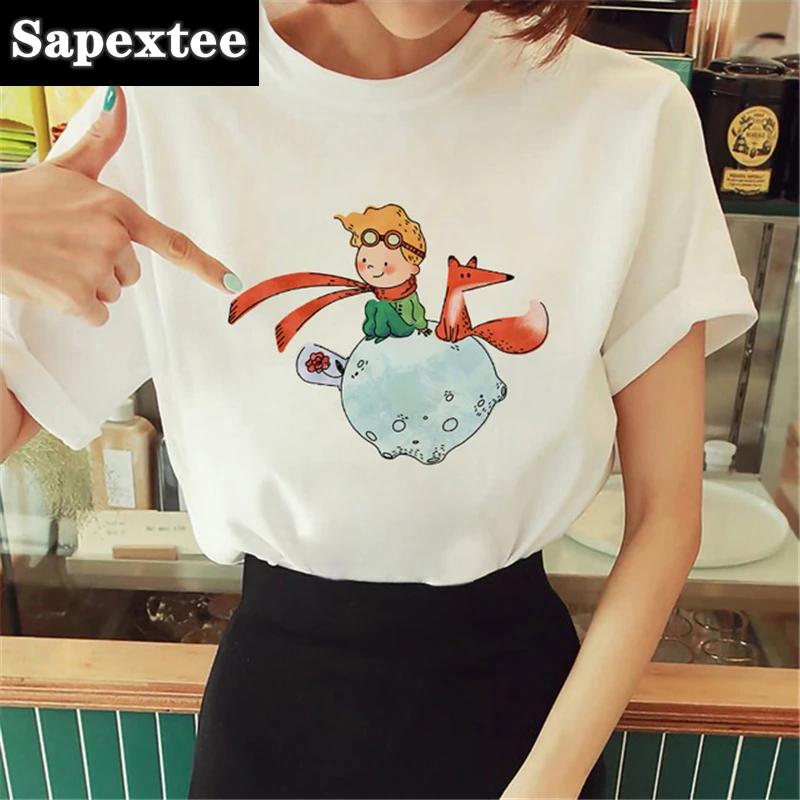 Neue Ankunft Der Kleine Prinz Gedruckt T-shirt Rundhals Kurzarm T-shirt Weibliche Harajuku Damen T-shirts Casual T-shirt Frauen
