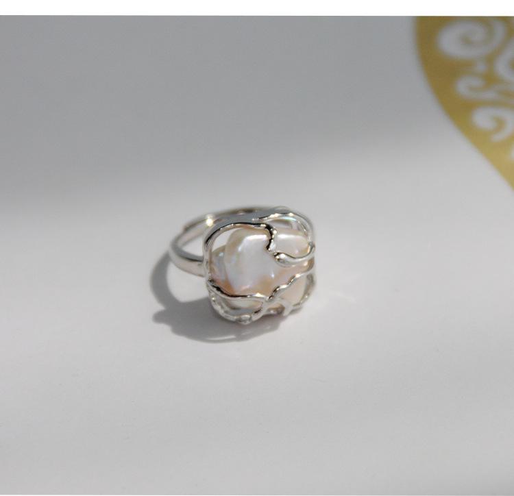 Baroque Pearl Vine-Wrapped Adjustable Women s Ring - Elegant and Trendy Open Adjustable