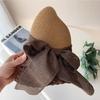Straw hat women's summer sun protection hat big brim sun hat seaside vacation beach sun hat bow hat