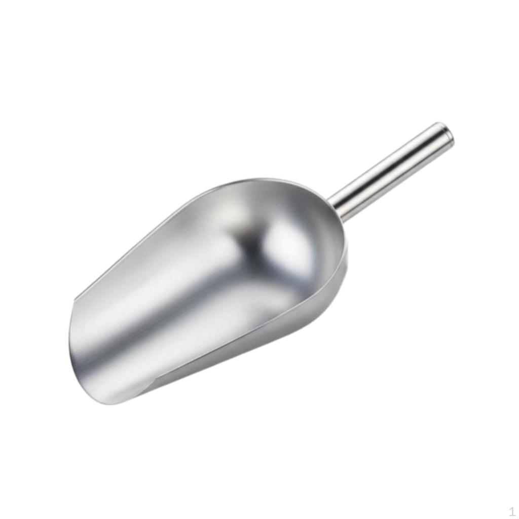 Stainless Steel Ice ladle, sturdy Duty Utility ladle for Kitchen Bar XS Round Shovel