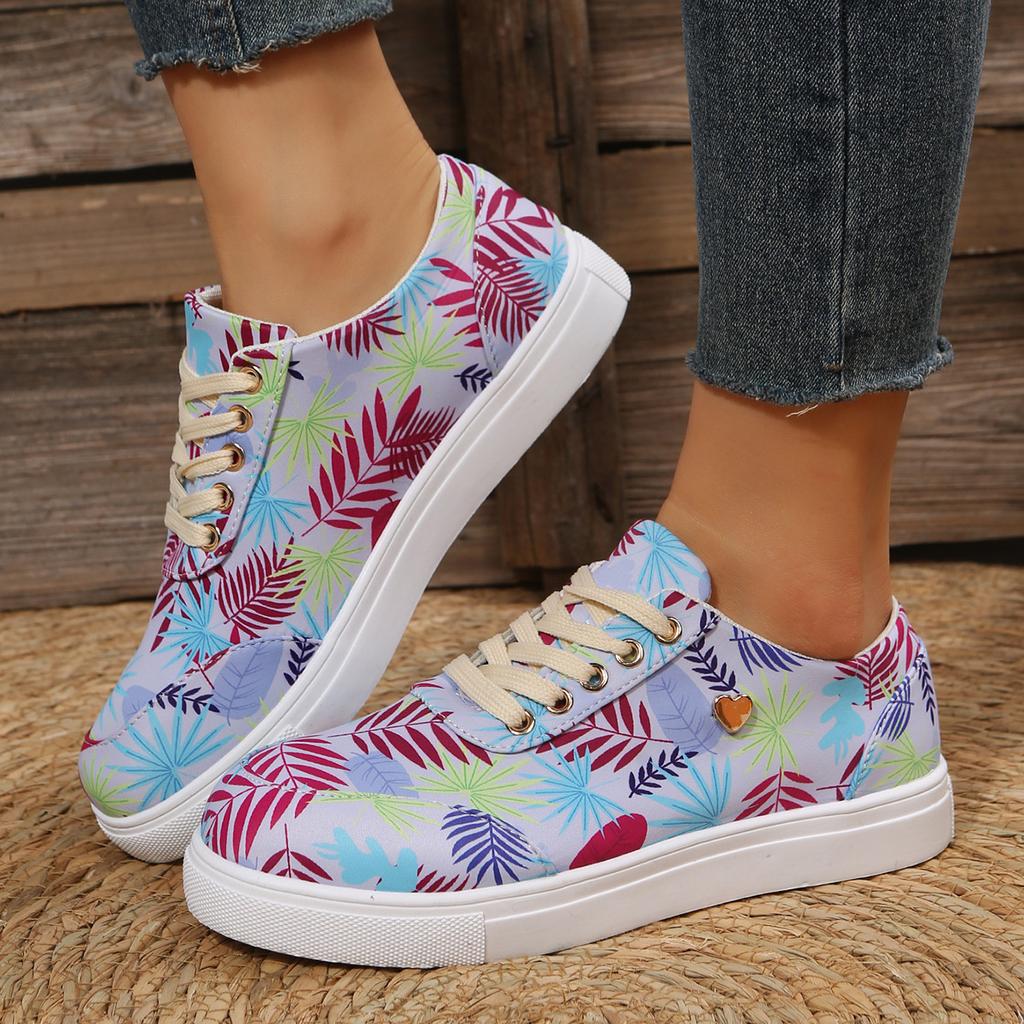 Women's Casual Flat Bottomed Lace Up Canvas Shoes