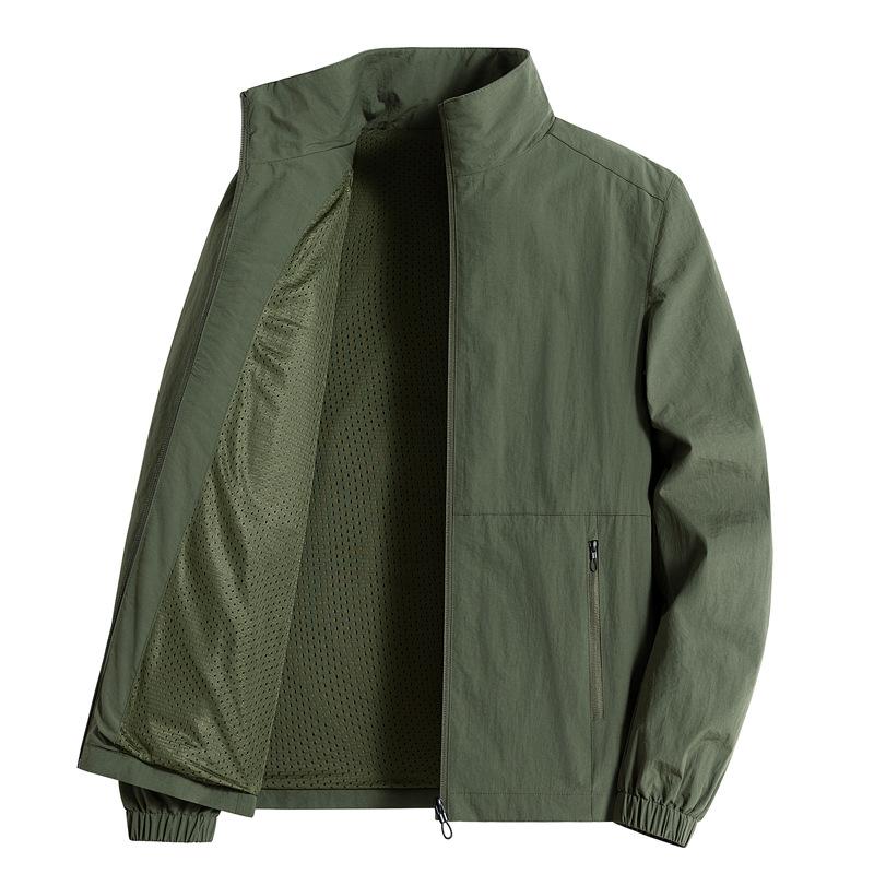 New Autumn Jacket for Men's Versatile Collar Casual Jacket Sports Windproof Loose Large Size Jacket
