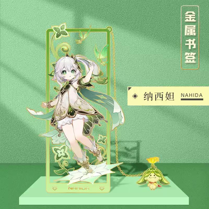 Set Ufficiale Segnalibri Metallici Genshin Impact Skirk Furina Scaramouche Kinich Valessa Supporto Personaggio Arredamento Scrivania Anime Regalo