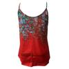 Damenmode Blumendruck Spaghetti Cami Top Lässig Ärmellos Rundhalsausschnitt Sommer Tops