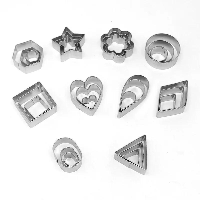30Pcs Cookie Mold Stainless Steel Sugar Biscuit Press Stamp Embosser Cookie Cutter Cake Mould DIY Pastry Baking Accesories Tool