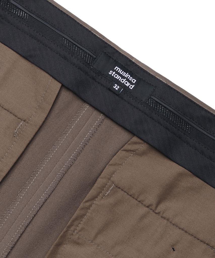 Musinsa Standard Skinny Hidden Banding Crop Slacks [Light Brown]
