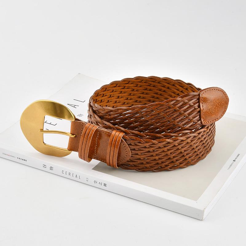Women's Simple Woven Decorative Belt Retro High-end Sense Bohemian Fashion Versatile Skirt Accessories Belt Women
