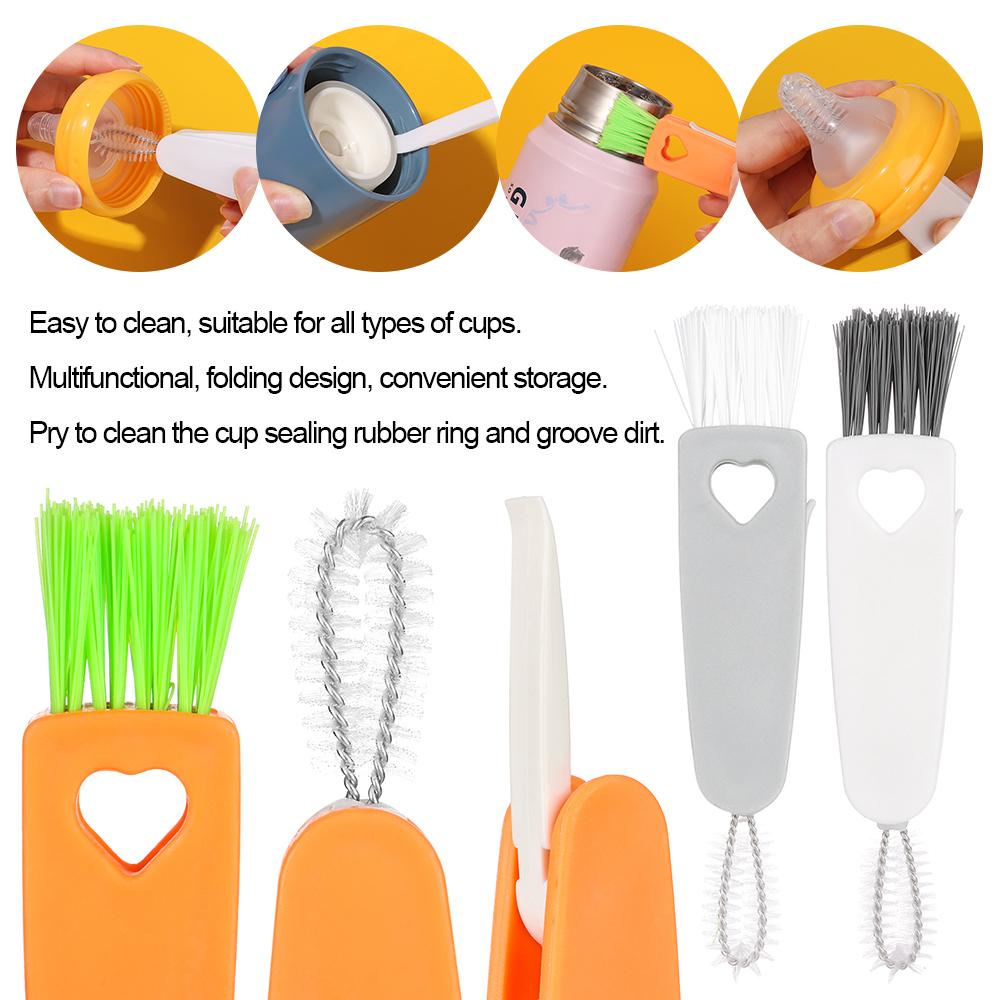 Lunch Box Dust Removal Groove Gap Milk Bottle Cleaner Rubber Ring Lid Cleaning Brush Cup Cover