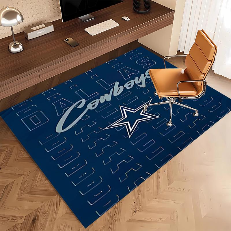 1pc Dallas Cowboys Print Area Rug - Soft, Washable Non-Slip Indoor Mat, Living Room, Home Office Decorative Rug,Office Decorative