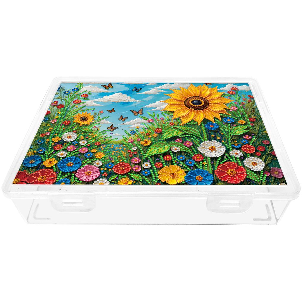 DIY Flower Plastic Large Capacity Diamond Painting Storage Box Exquisite Craft Supplies Storage Box for Home Holiday Gifts