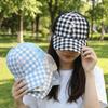Bow Embroidery Baseball Caps Checkered Sun Hats New Women's Duck Tongue Visors  Summer Season