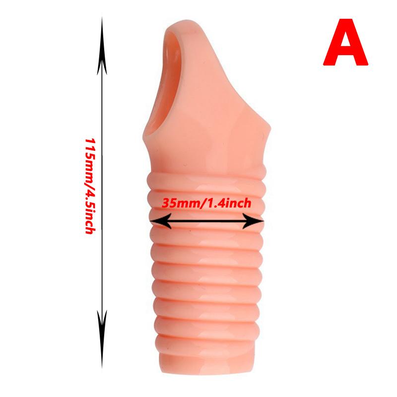 Penis Extender Cock Rings Reusable Delay Ejaculation Penis Condoms Dick Sleeve Silicone Glans Cover Enlargement Sex Toys For Men