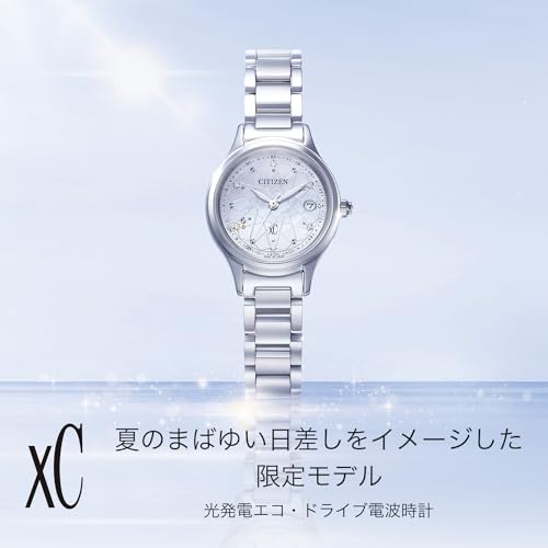 Ceas de damă [Citizen] xC Photo-powered Eco-Drive cu radio, impermeabil, model limitat, alb ES9490-87D, argintiu
