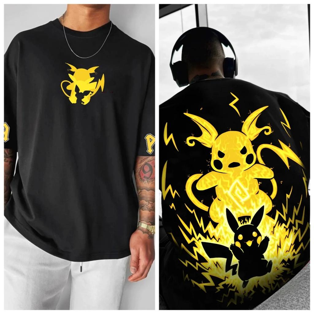 Pokémon Animatie Afgeleiden Patroon Print T-shirt Heren Dames 2025 Zomer Oversized Los Katoen Street Trend Merk Top