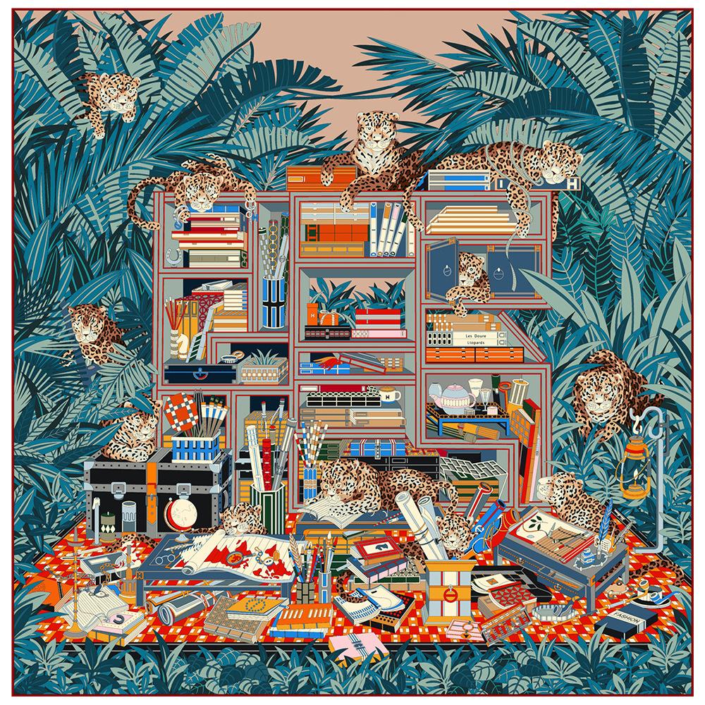 Imitation Silk Scarf Women Printed Square Scarves Head Echarpes Silk Foulards Femme Wraps Beach Shawl Bandana Lady Hijabs 90CM