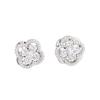 Light luxury and high-end rotatable four-leaf clover stud earrings S925 silver needle slightly inlaid with zirconium earrings Fashionable foreign styl