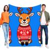 Cute Cartoon Deer Blanket Soft Cozy Plush Throw for Kids Room, Warm Lightweight Decoration, Ideal Gift for Birthday and Holiday,